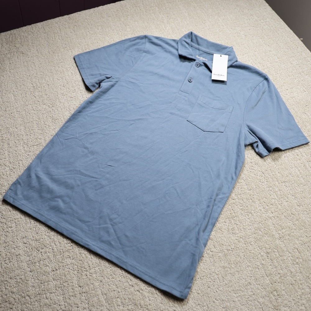Goodfellow & Co Mens SS Vintage Polo Shirt Blue Small 043 13 6086 NWT